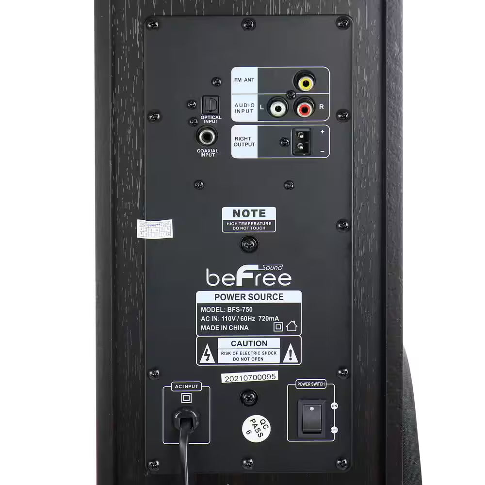beFree 2.1 Channel 80 Watt  Bluetooth Tower Speakers w Remote & Microphone