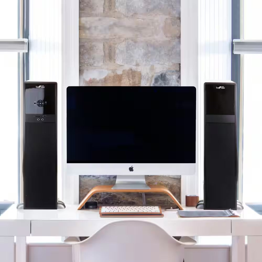 beFree 2.1 Channel 80 Watt  Bluetooth Tower Speakers w Remote & Microphone