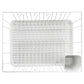 MegaChef 17.5" White Single Level Dish Rack w 14 Plate Positioners & Detachable