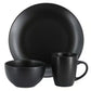 Gibson Home Everyday Plus 12 Piece Round Stoneware Dinnerware Set in Black