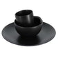 Gibson Home Everyday Plus 12 Piece Round Stoneware Dinnerware Set in Black