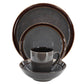Gibson Elite Priya 16 Piece Stoneware Reactive Glaze Dinnerware Set in Grey