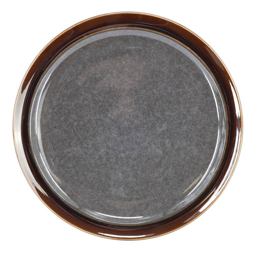 Gibson Elite Priya 16 Piece Stoneware Reactive Glaze Dinnerware Set in Grey