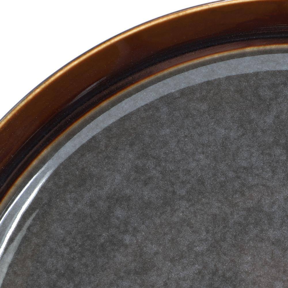 Gibson Elite Priya 16 Piece Stoneware Reactive Glaze Dinnerware Set in Grey