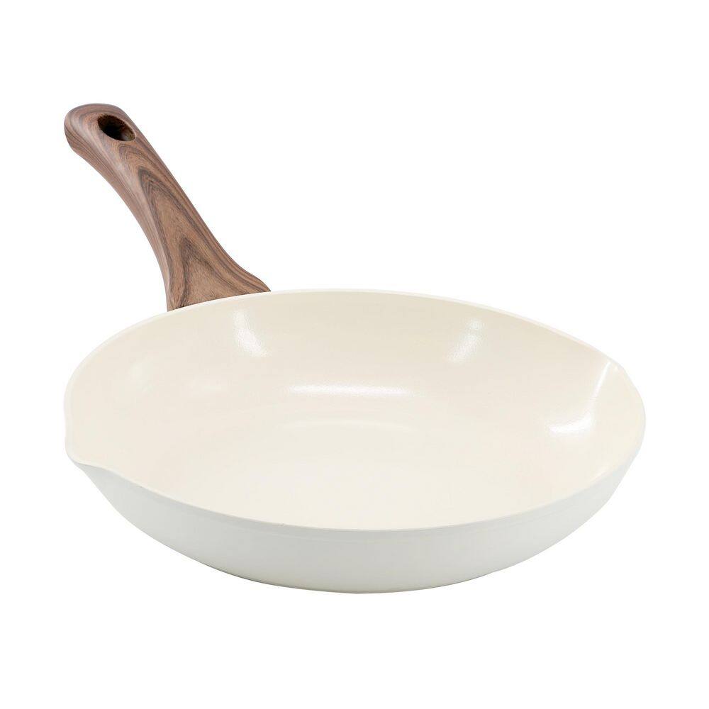 Oster Amberg Choice 8" Ceramic Nonstick Forged Aluminum Frying Pan in Off-White