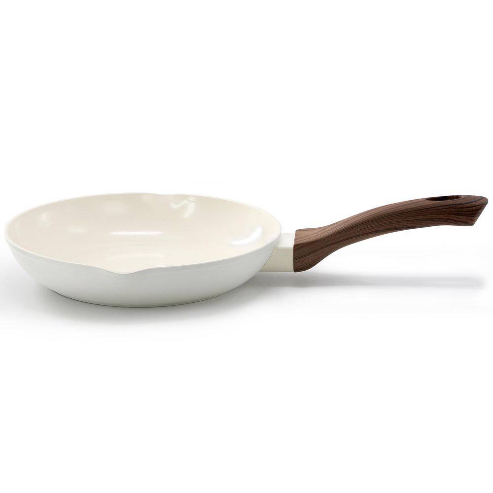 Oster Amberg Choice 8" Ceramic Nonstick Forged Aluminum Frying Pan in Off-White