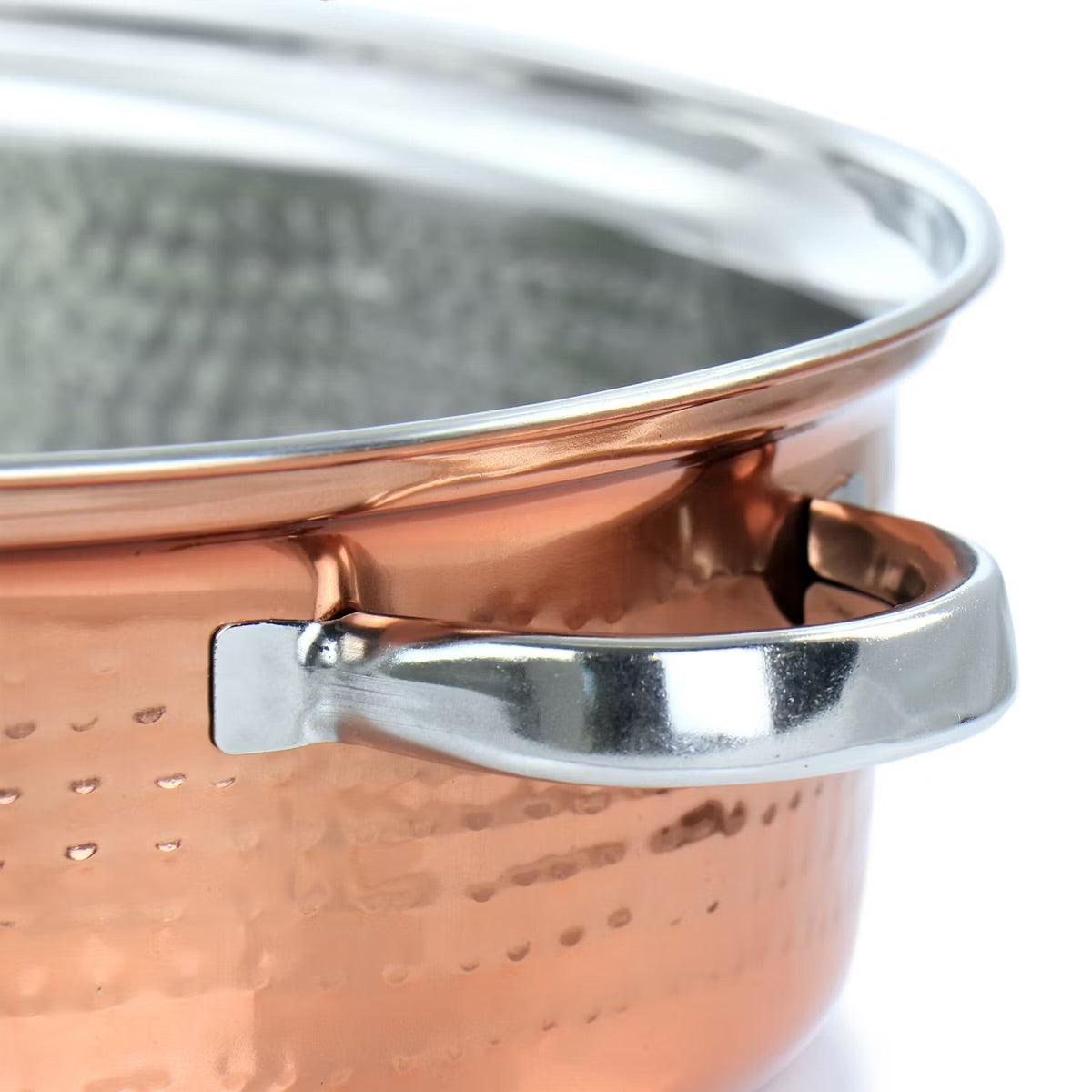 Gibson Home Radiance 17.5" Stainless Steel Copper Plated Oval Roaster w Lid & R