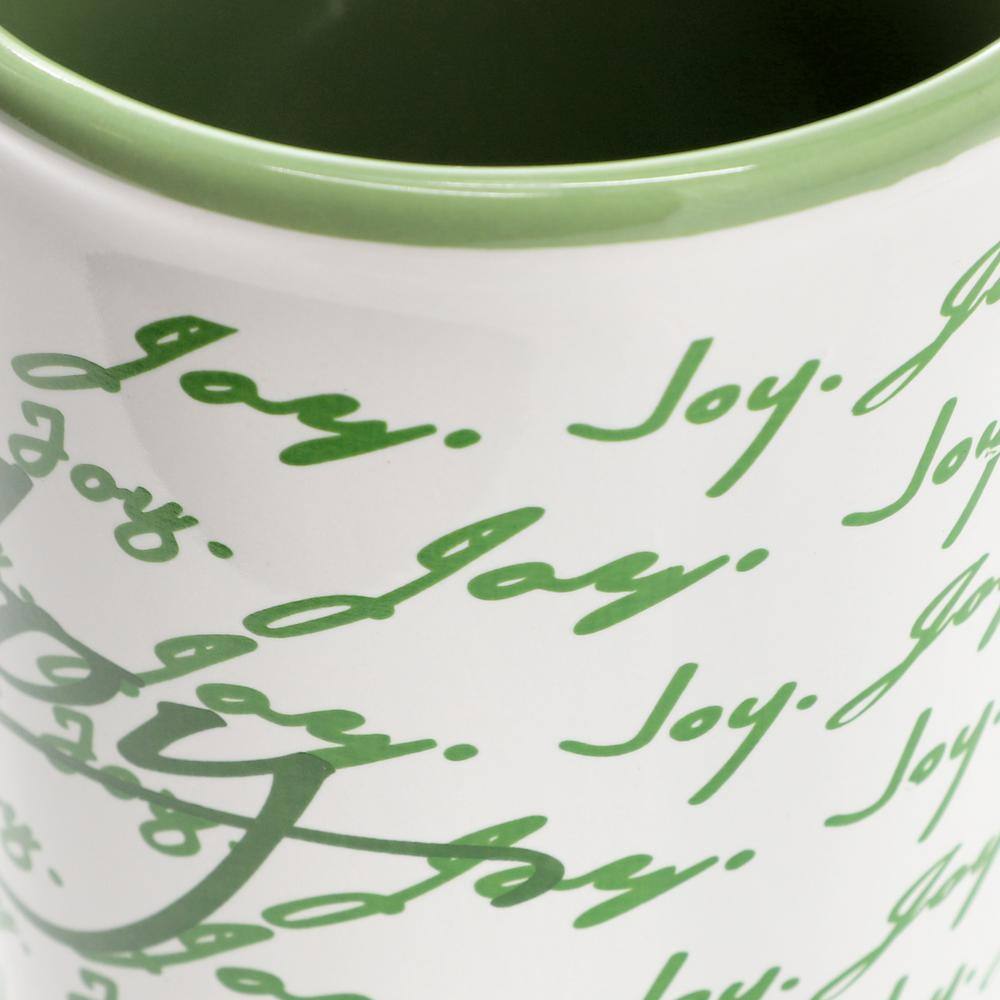 Gibson Home Inspirational Words Joy 4 Piece 16 oz Stoneware Mug Set in Green