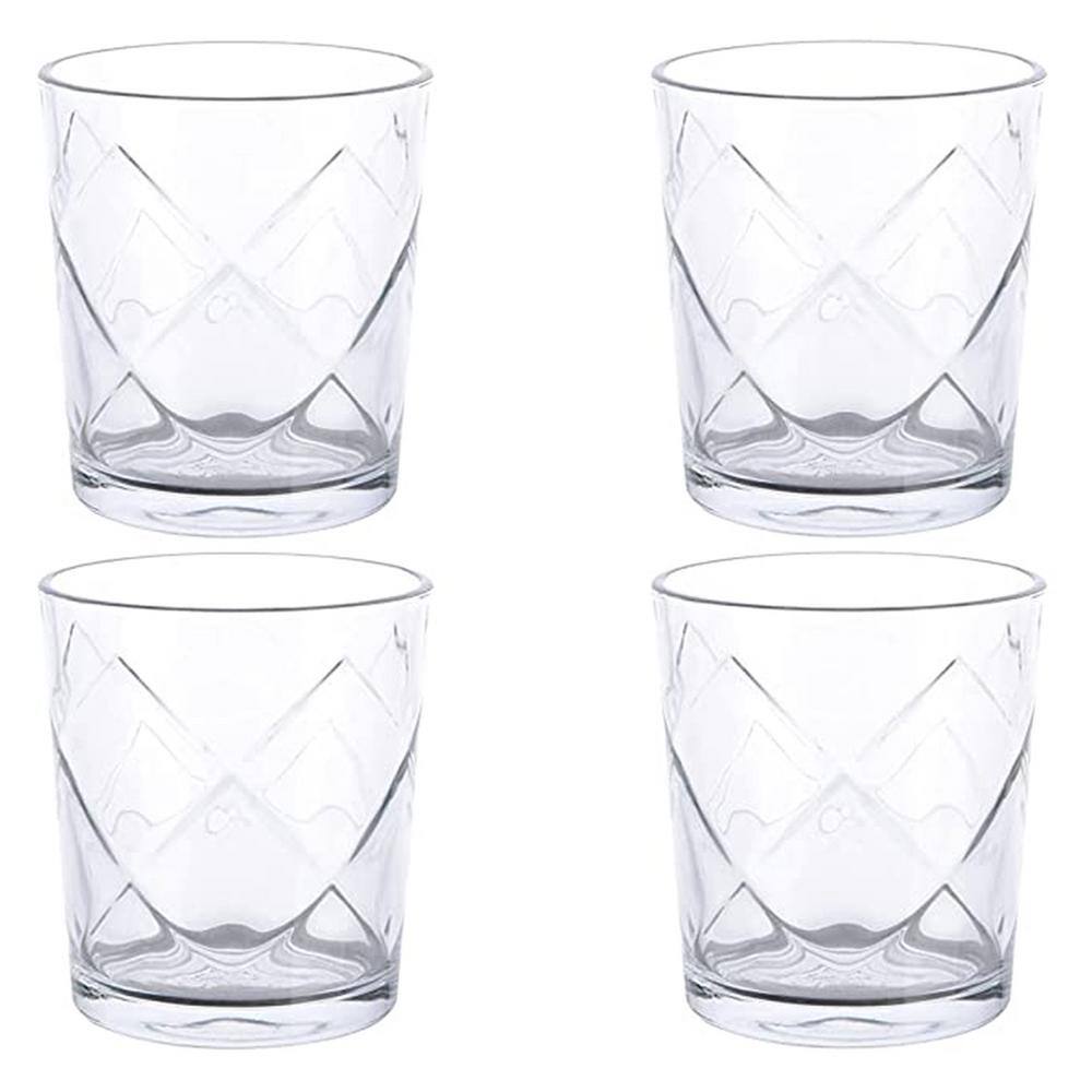 Gibson Home Lattice 4 Piece 13.5 oz Double Old-Fashioned Glass Set