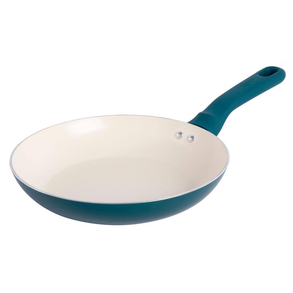 Spice By Tia Mowry 10 Piece Ceramic Nonstick Aluminum Cookware Set in Teal