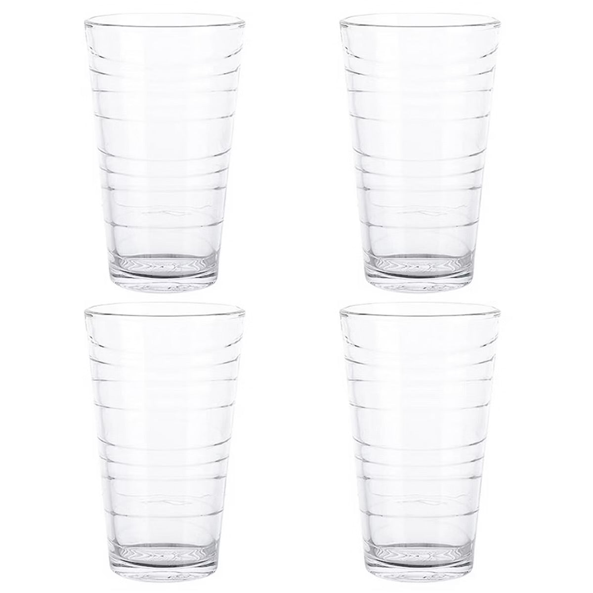 Gibson Home 4 Piece 16 Ounce Swirl Glass Tumbler Set