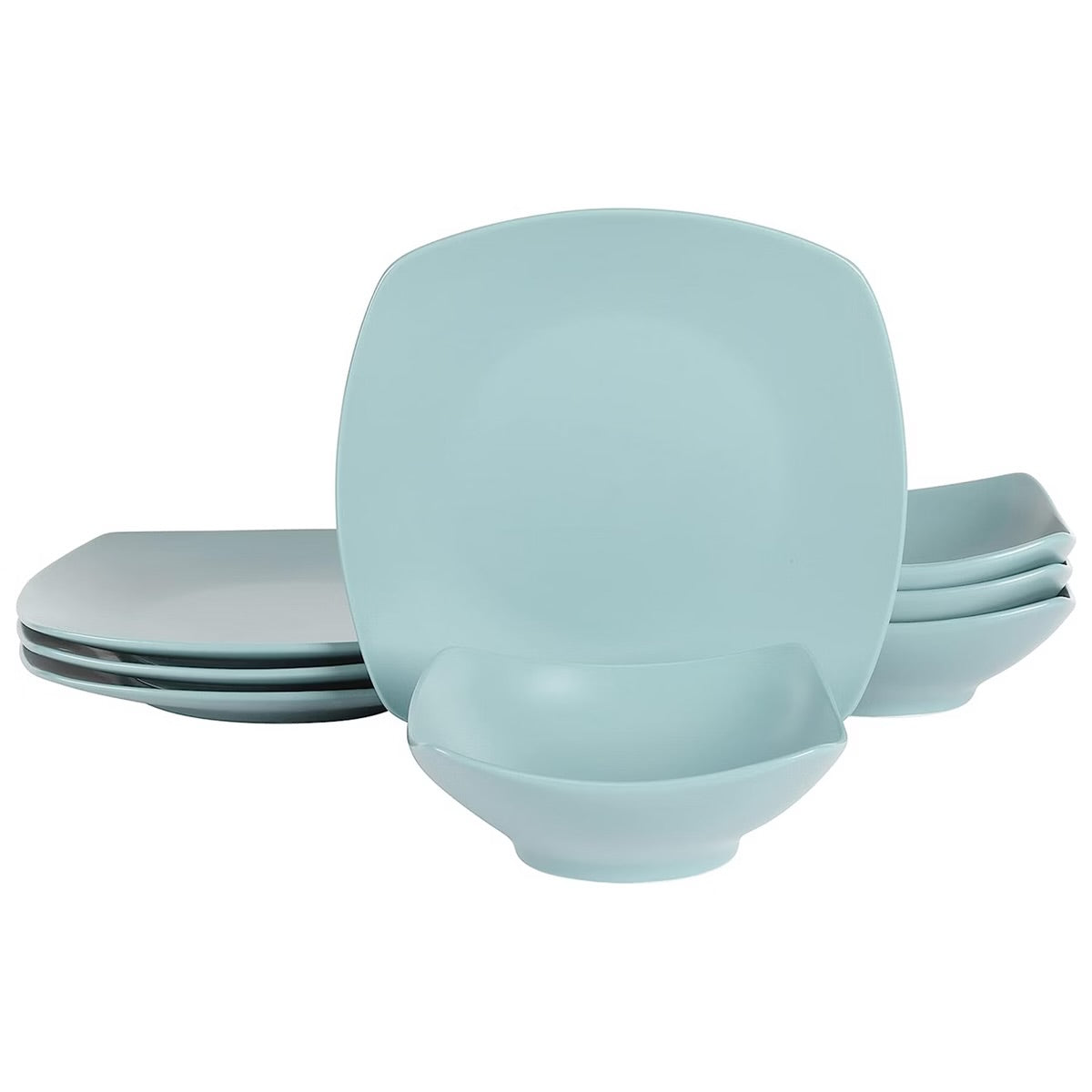 Gibson Home Zen Buffetware 8 Piece Fine Ceramic Dinnerware Set In Matte Arctic