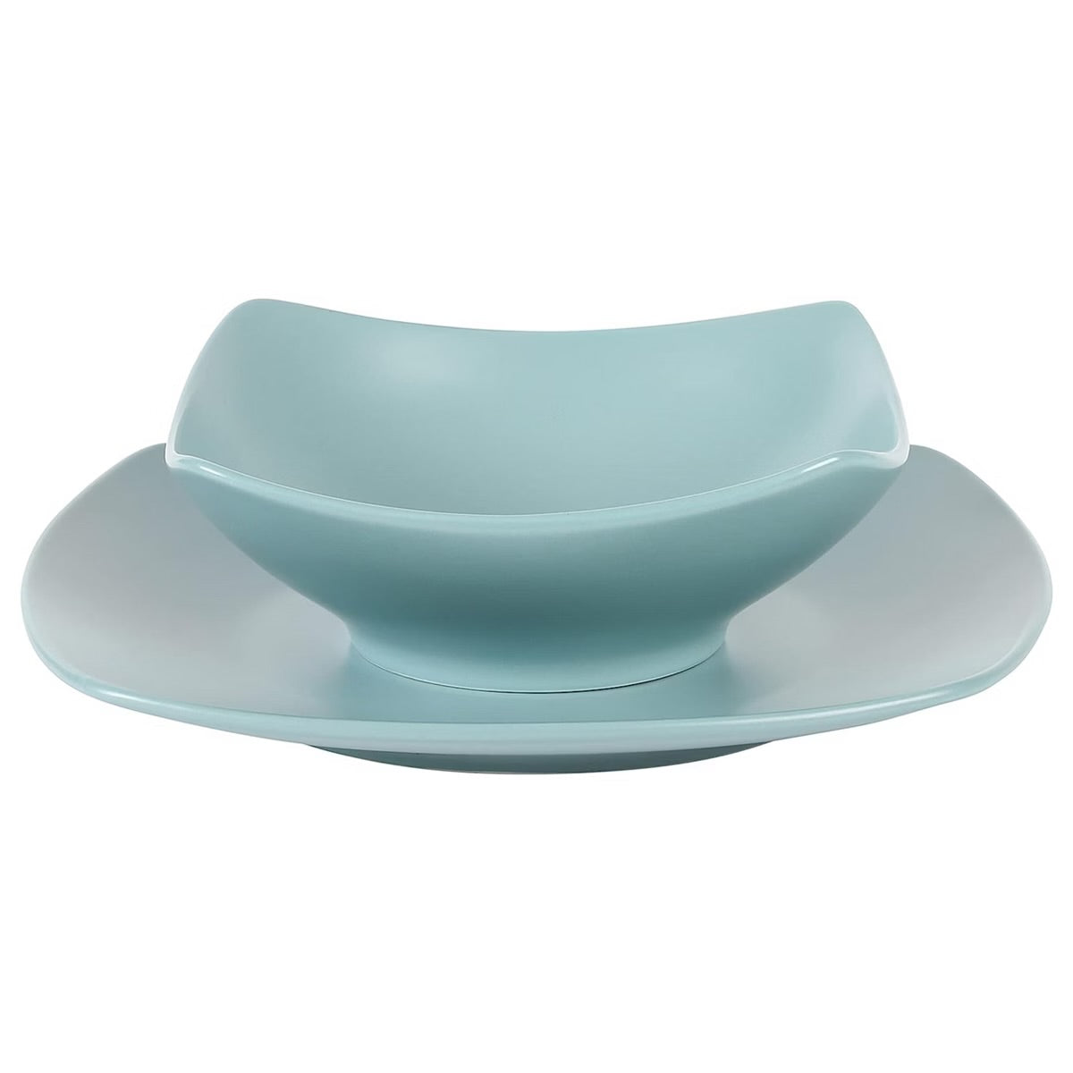 Gibson Home Zen Buffetware 8 Piece Fine Ceramic Dinnerware Set In Matte Arctic