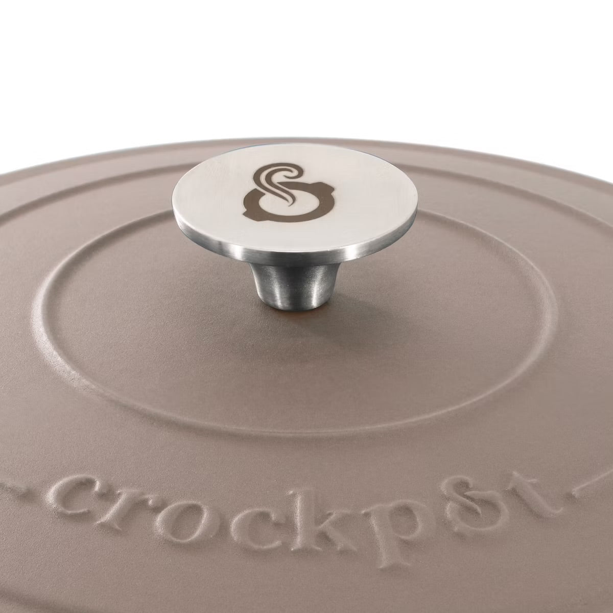 Crockpot Artisan 5 Quart Enameled Cast Iron Dutch Oven in Matte Dusty Pink
