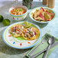 Gibson Home Heidy 12 Piece Hand Painted Durastone Dinnerware Set in Green