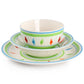 Gibson Home Heidy 12 Piece Hand Painted Durastone Dinnerware Set in Green