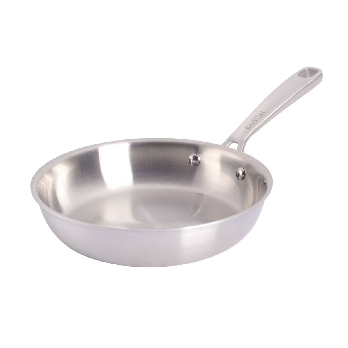 Babish 8" Stainless Steel Tri-Ply Double Riveted Fry Pan in Silver