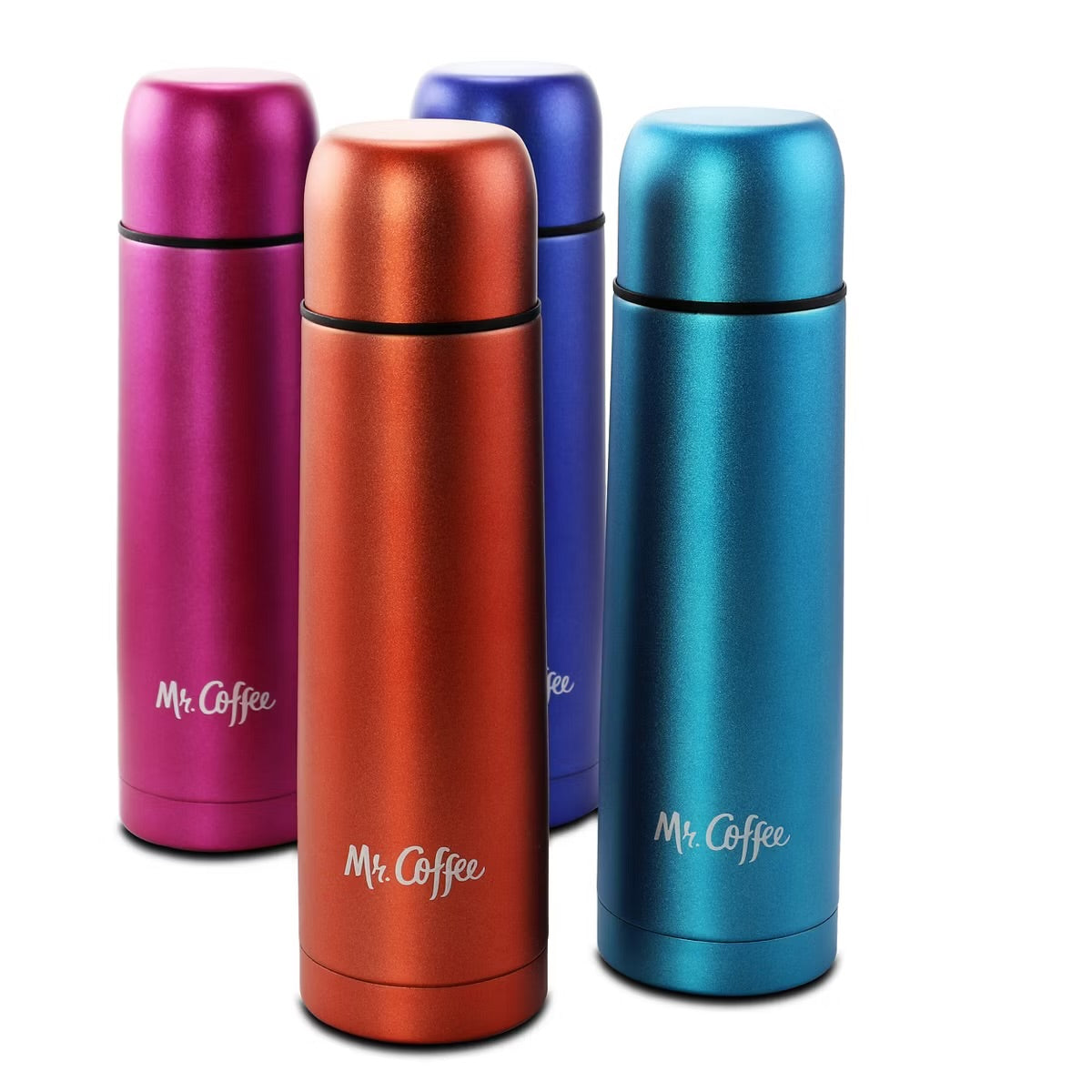 Mr. Coffee Luster Javelin 4 Piece 16 oz Stainless Steel Thermal Travel Bottle Se