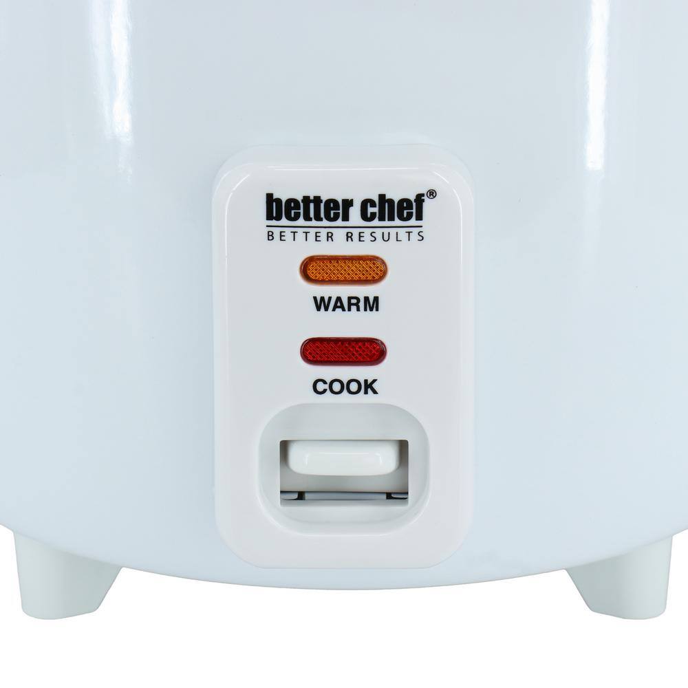 Better Chef 3 Cup White Automatic Rice Cooker w Stainless Pot