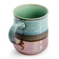 Gibson Home Copper Tonal 4 Piece 18 oz Stoneware Cup Set in Sage