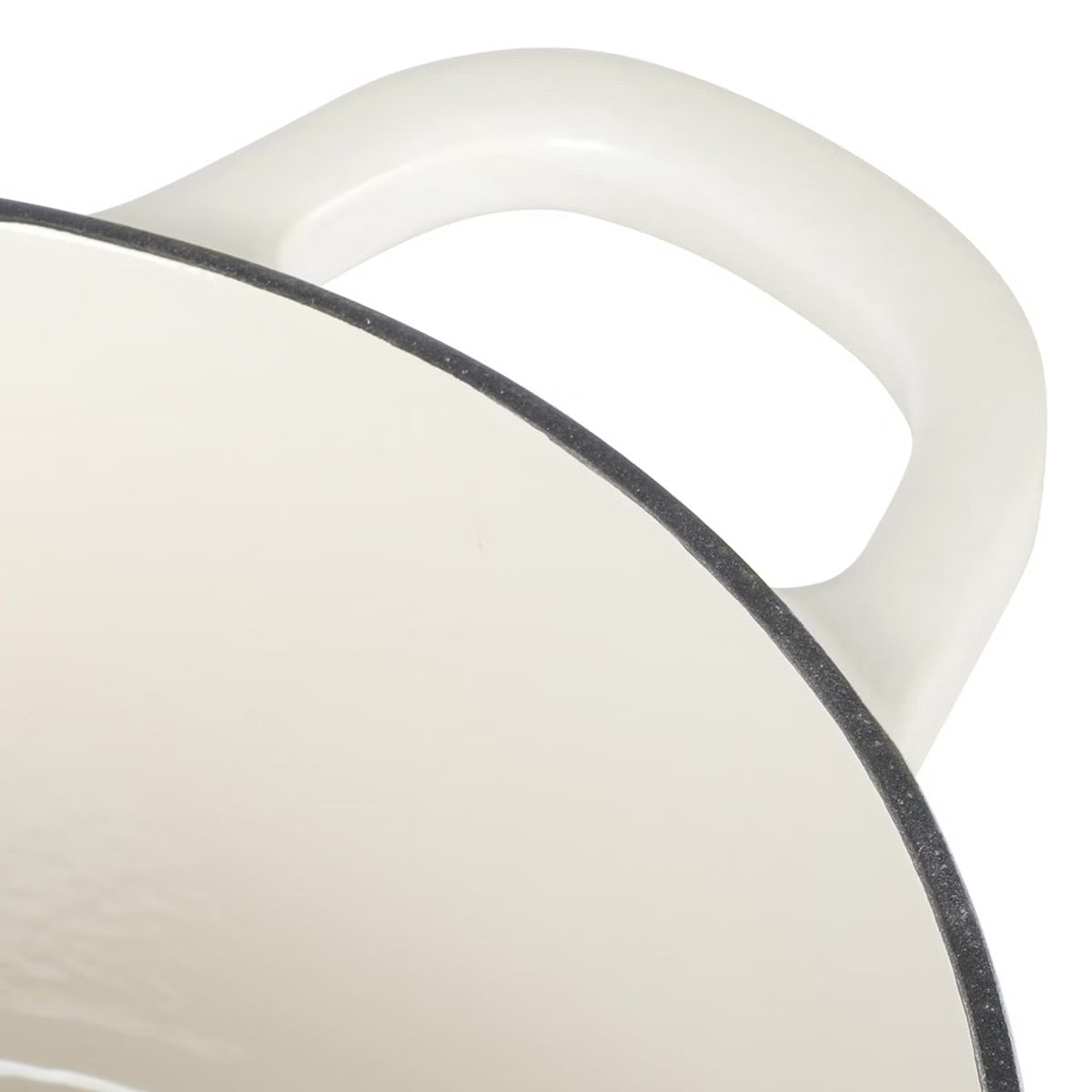 Crock Pot Artisan 7 Quart Oval Enameled Cast Iron Dutch Oven White w Gold Handle