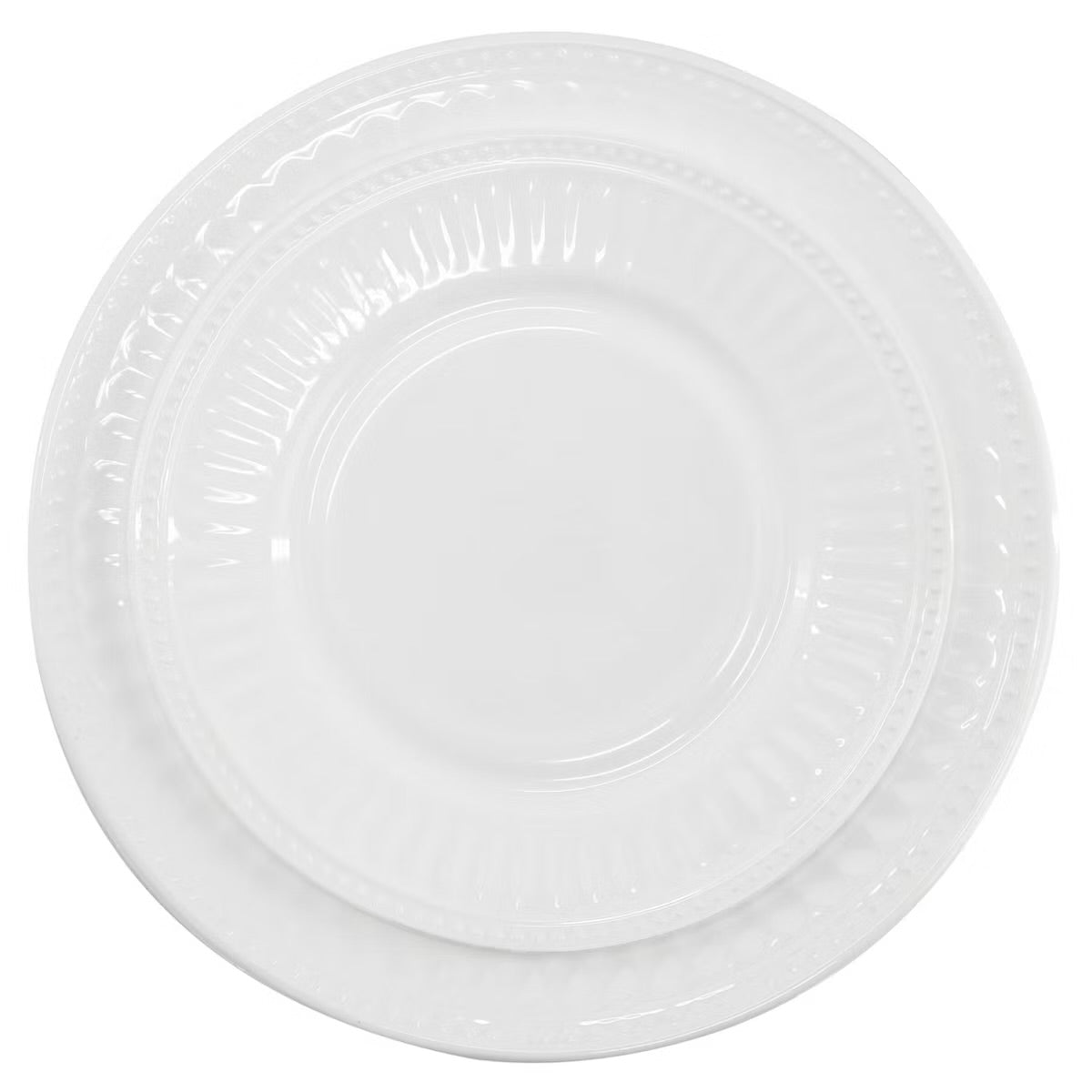 Ultra by Gibson Swanton Arch 12 Piece White Opal Glass Dinnerware Set
