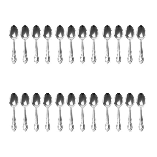 Abbie 24 Piece Tumble Polished Stainless Steel Teaspoon Set