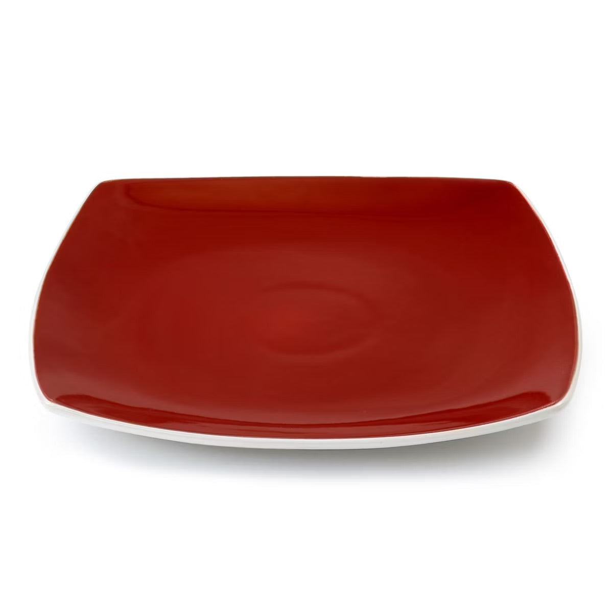 Gibson Elite Soho Lounge Red 16 Pc Square Stoneware Dinnerware Set for 4