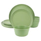 Gibson Fairhope 12 Piece Matte Green Melamine Round Dinnerware Set