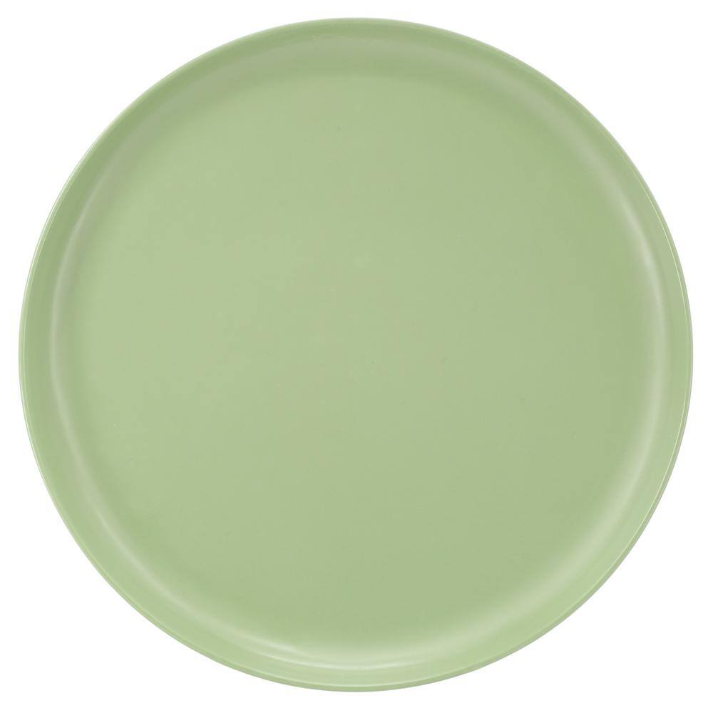 Gibson Fairhope 12 Piece Matte Green Melamine Round Dinnerware Set