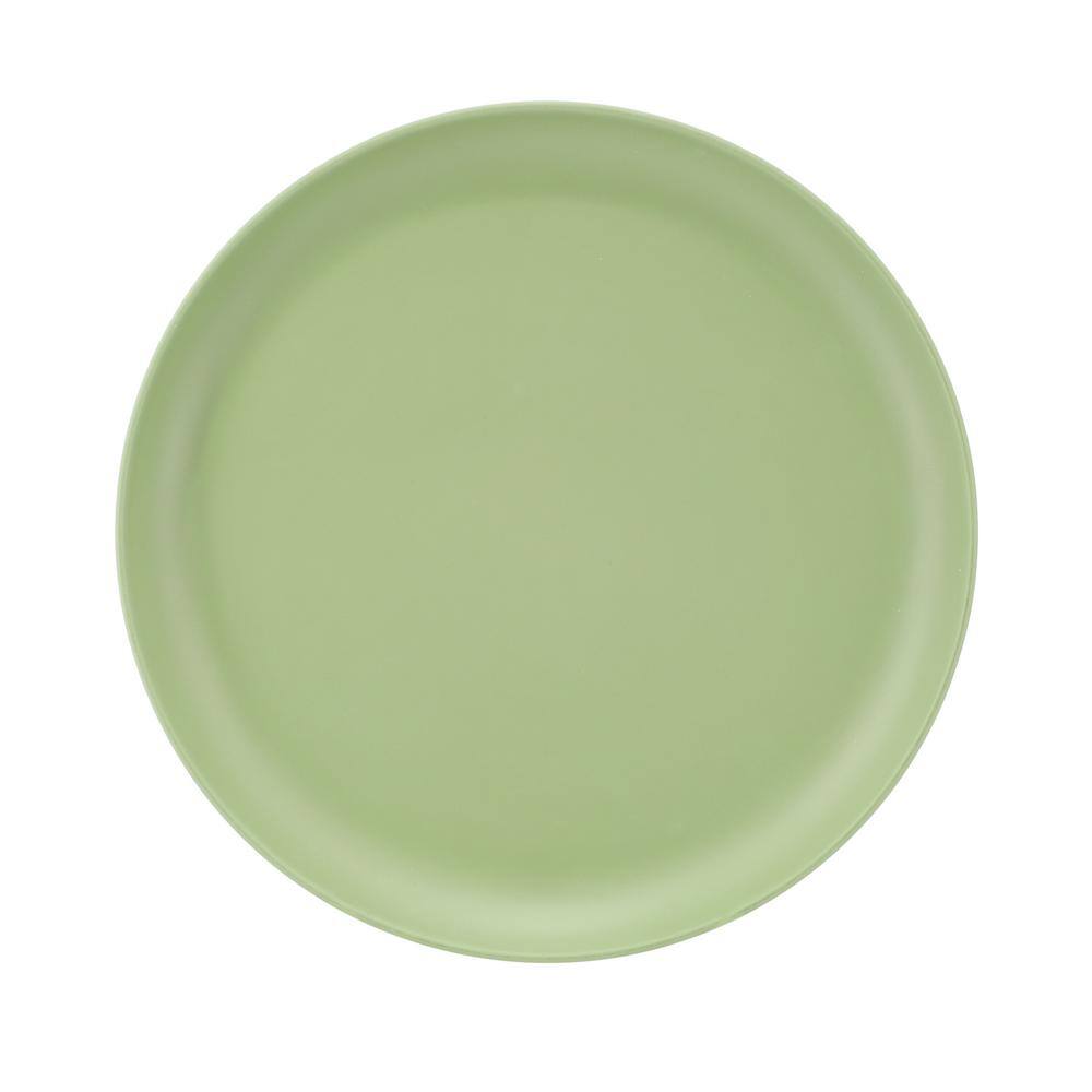 Gibson Fairhope 12 Piece Matte Green Melamine Round Dinnerware Set