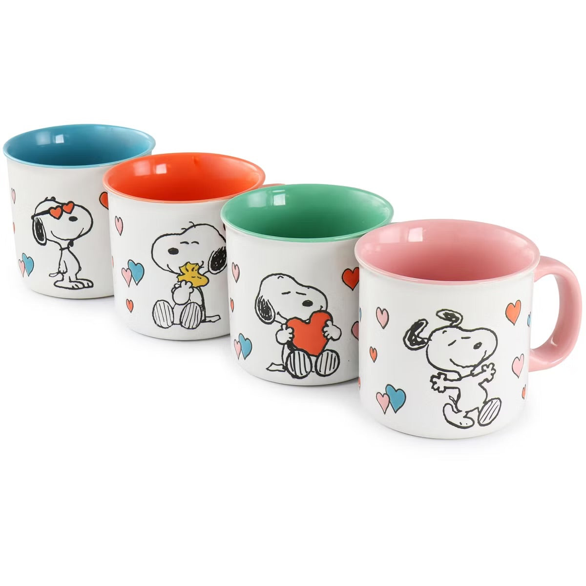 Peanuts Mothers Love 4 Piece 21 oz Camper Mug Set Assorted