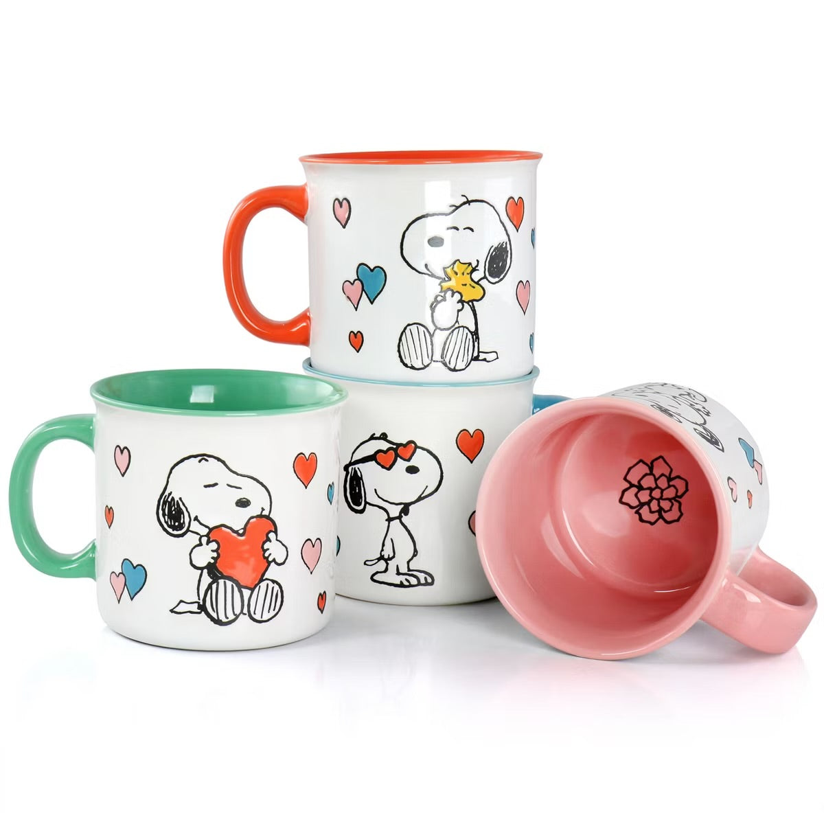 Peanuts Mothers Love 4 Piece 21 oz Camper Mug Set Assorted