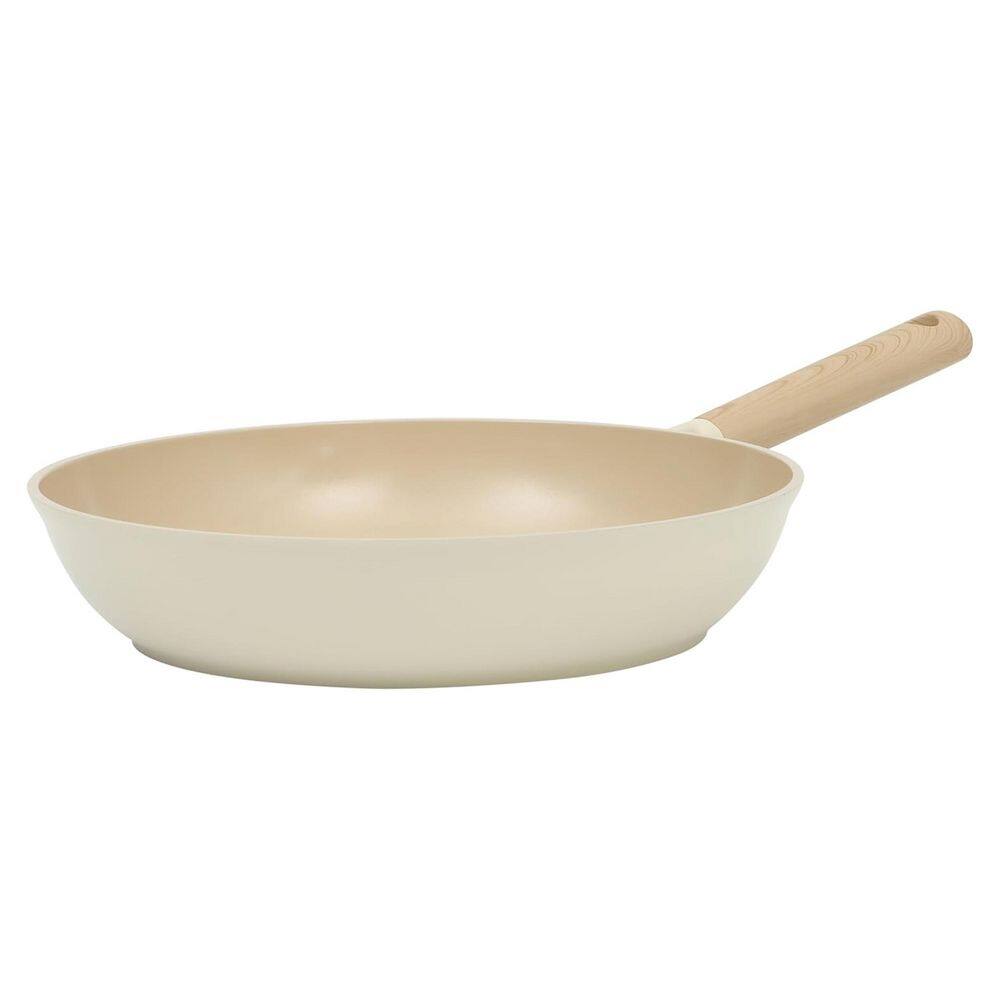 Gibson Folkstone 12" Beige Ceramic Nonstick Aluminum Frying Pan Frypan
