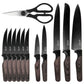 Soho Lounge 13 Piece Nonstick Stainless Cutlery Set w Knife Stand