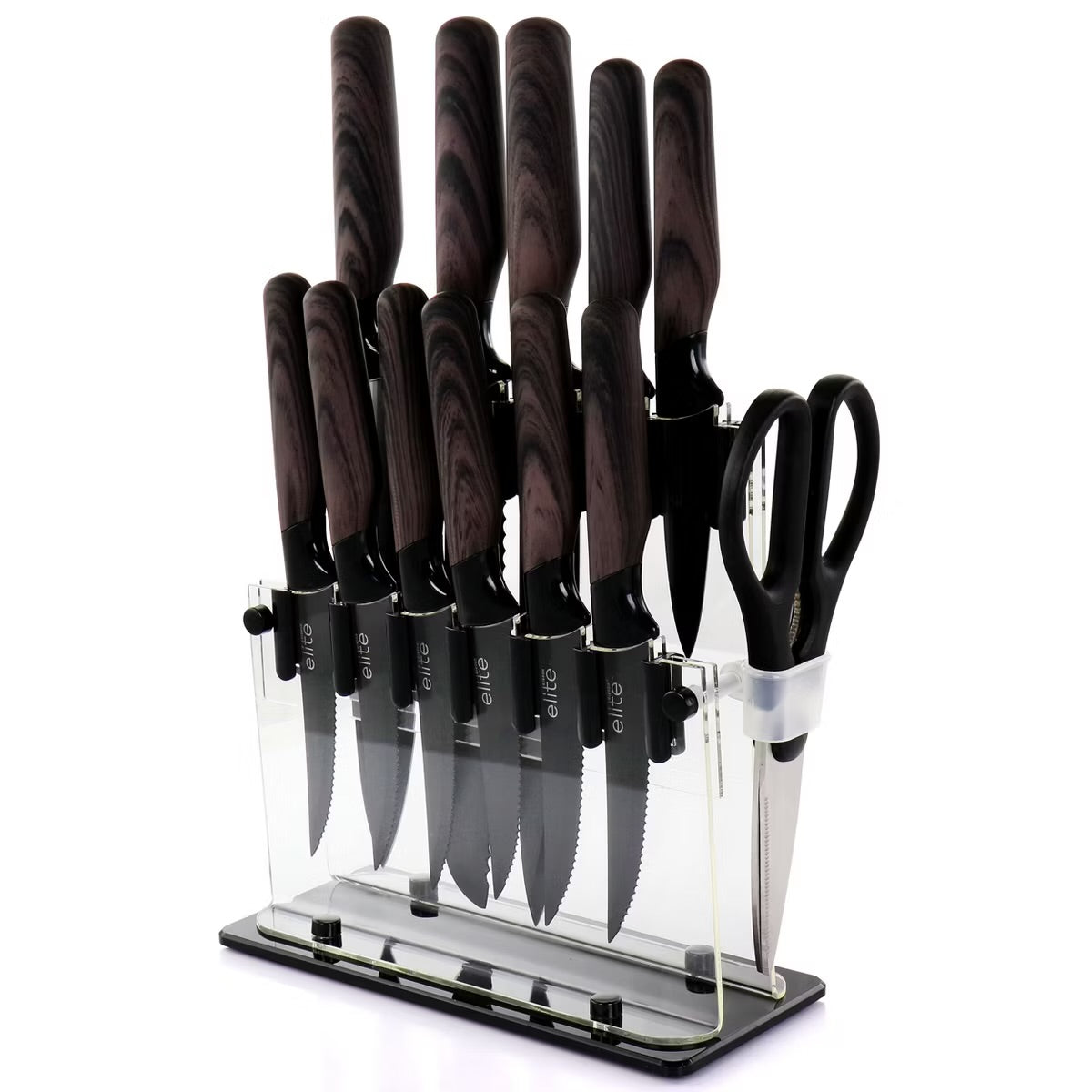 Soho Lounge 13 Piece Nonstick Stainless Cutlery Set w Knife Stand