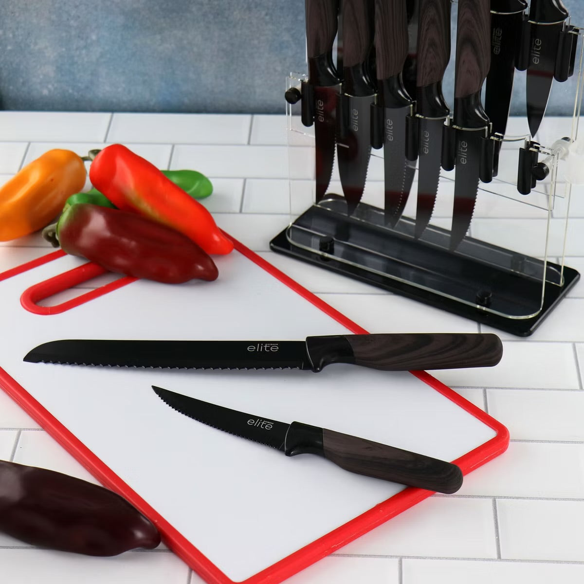 Soho Lounge 13 Piece Nonstick Stainless Cutlery Set w Knife Stand