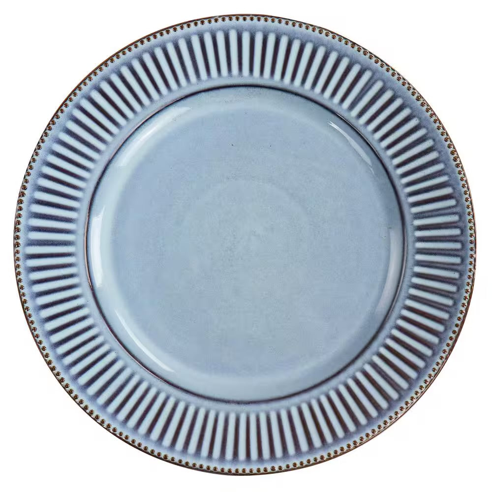 Gibson Elite Mendocino 16 Piece Glazed Blue Stoneware Dinnerware Set