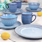 Gibson Elite Mendocino 16 Piece Glazed Blue Stoneware Dinnerware Set