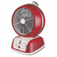 Optimus 1500W Red Retro Oscillating Fan Heater w Thermostat Auto-off