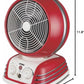 Optimus 1500W Red Retro Oscillating Fan Heater w Thermostat Auto-off