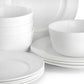 Gibson Ultra Swanton Stripe 12 Piece White Opal Glass Dinnerware Set