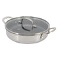 Better Chef 10" 3-Ply Stainless Steel Nonstick Deep Fry Pan w Lid in Silver