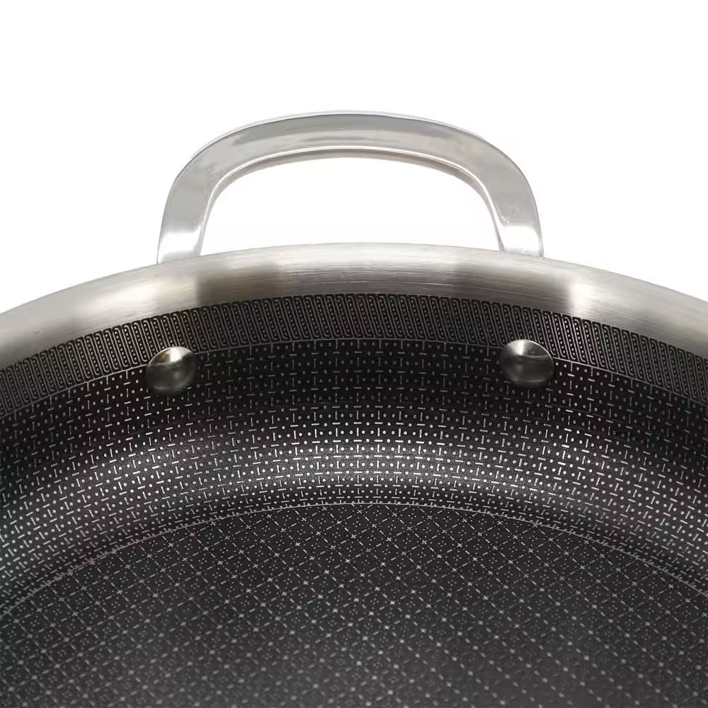 Better Chef 10" 3-Ply Stainless Steel Nonstick Deep Fry Pan w Lid in Silver