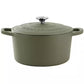 Crockpot Artisan 7 Qt Round Enameled Matte Green Cast Iron Dutch Oven