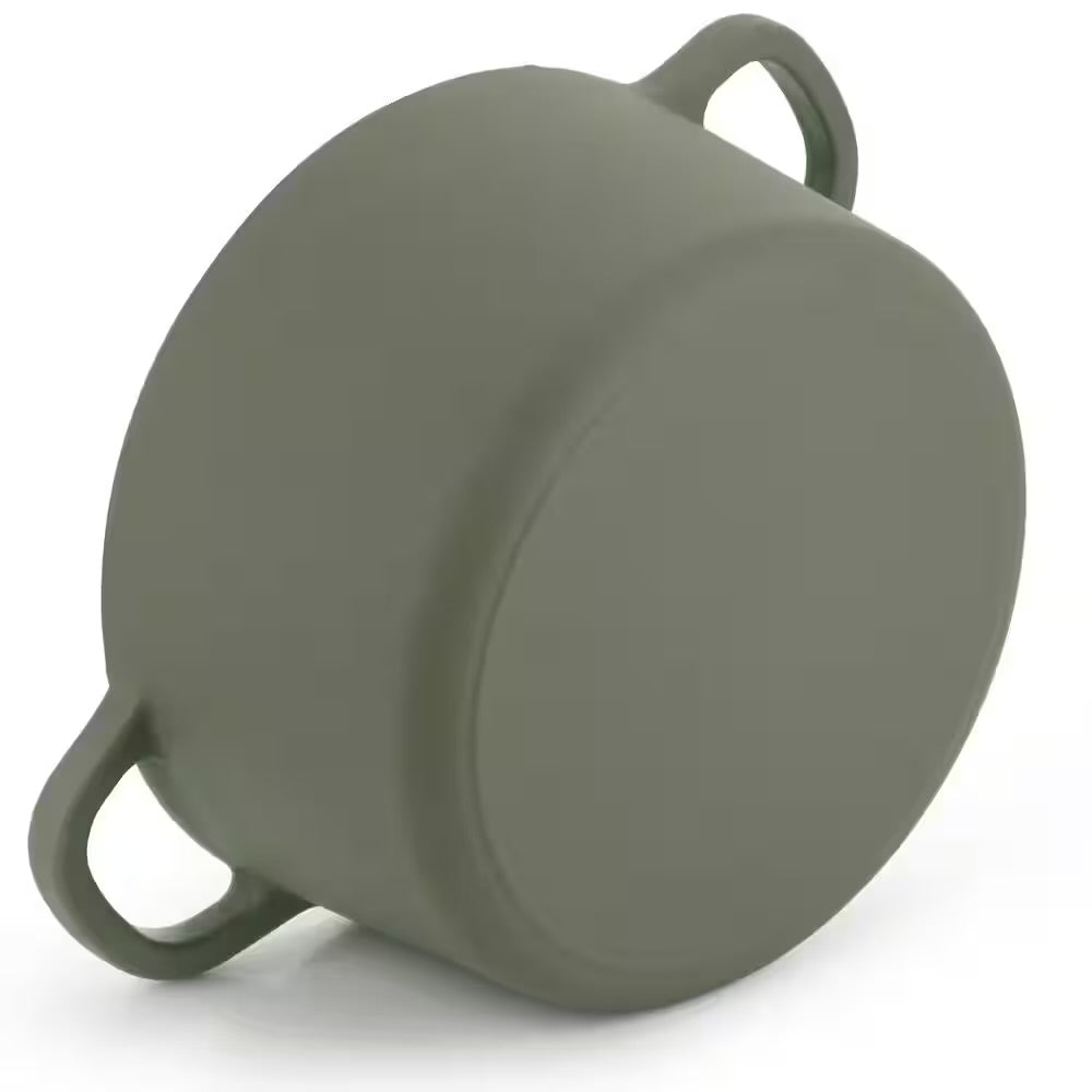 Crockpot Artisan 7 Qt Round Enameled Matte Green Cast Iron Dutch Oven