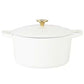 Crockpot Artisan 7 Qt Round Enameled White Linen Cast Iron Dutch Oven