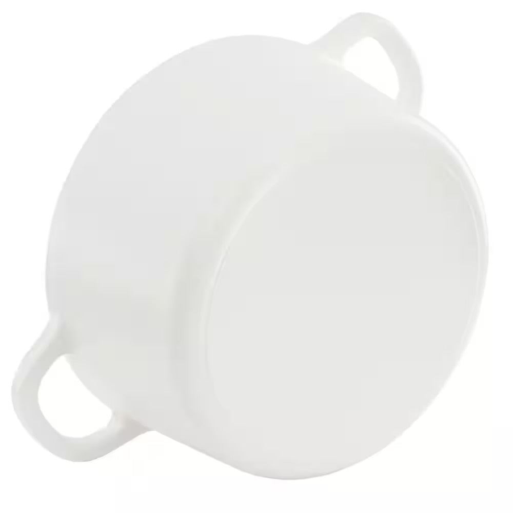 Crockpot Artisan 7 Qt Round Enameled White Linen Cast Iron Dutch Oven