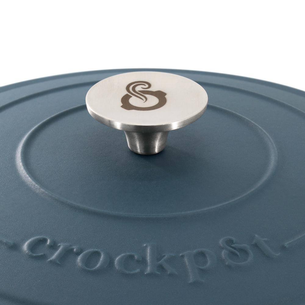 Crockpot Artisan 7 Qt Round Enameled Navy Blue Cast Iron Dutch Oven
