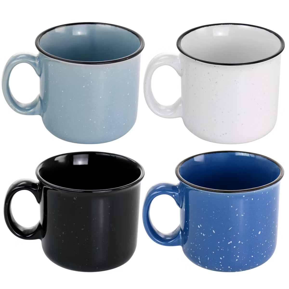 Mr. Coffee Colebrook Speckled Stoneware 18 oz 4 Piece Mug Set Assorted Colors
